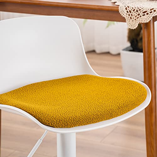 Younike Barstools Set Of 2 White Modern Counter Height Stool With Yellow Velvet Padded Seat, Adjustable Swivel Bar Stools With Back For Bar Counter And Kitchen Island #TOP5