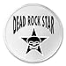 Dead Rock Star Sew-On/Iron-On Patch (3 Inch Round, White)
