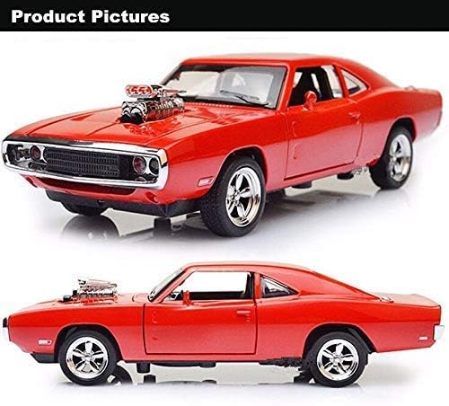 Image of Kids Model 1:32 FF8 Die Cast Metal Car Pull Back Action Opening Doors with Realistic Engine Sound Lights Toy Car Gift for Boys - Red