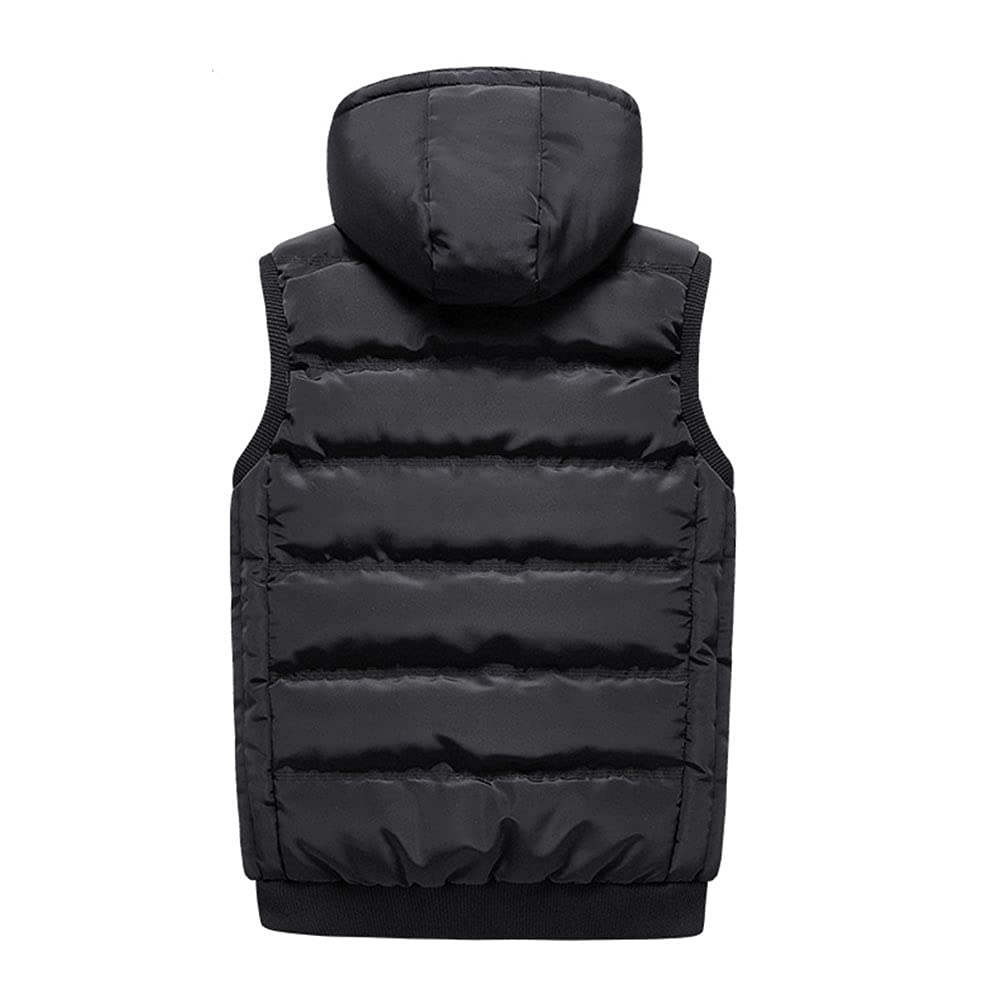 DAIHAN Hombres Otoño e Invierno Chaleco Acolchado Chaleco Sin Mangas Abrigos con Capucha Pluma Acolchado Chalecos Exteriores Gilet Cálido Chaqueta Abrigo de Plumas Parka