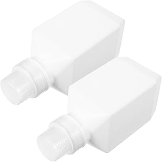 GARVALON 2 pçs recipientes de lavanderia garrafa de lavanderia frascos de conserva com tampas recipiente dispensador de garrafa quadrada lavagem de plástico caixa de lavanderia branca substituir