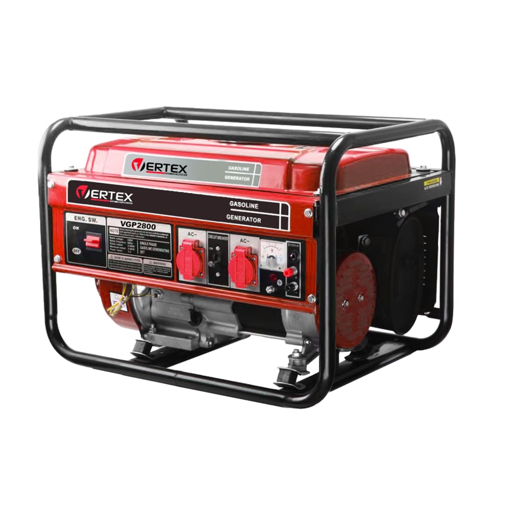Vertex Generator Agregat VGP2800, Benzynowy, 2800W, 15L Zbiornik, 4-Suwowy Silnik, Moc 7.0 HP, System AVR, Do Użytku Domowego i Kempingowego