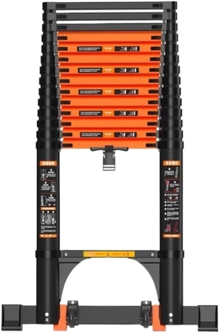 Telescoping Ladder with Hooks Portable Multi-Purpose Extension Attic Ladder, for Home Indoor and Outdoor(5.9m)