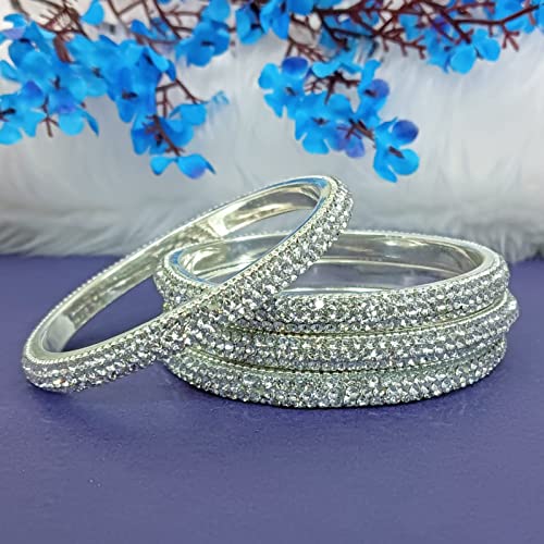 Efulgenz Crystal Bangles for Women Indian Rhinestone Bracelet Bangle Set Stone Bangles Wedding Bridal Bracelet Jewellery Bollywood Bangle Set2