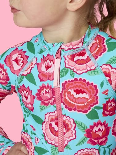 Image of RuffleButts Girls One Piece Rash Guard Baby Swimsuit UPF 50+ Sun Protection