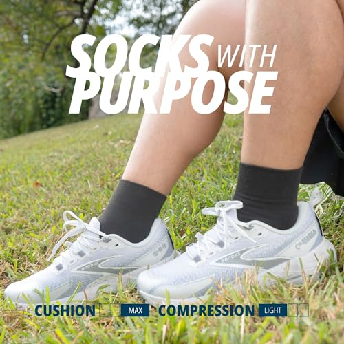 OS1st Wicked Comfort Quarter Crew Socks with light compression for maximum cushion, blister protection and breathable fabric2