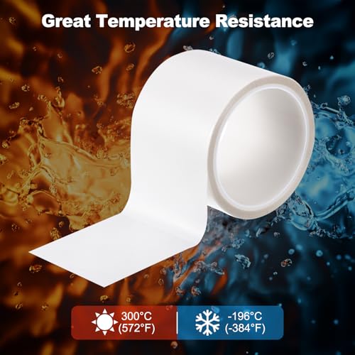 Image of PATIKIL Heat Resistant Tape, 2.8 Inch x 33 Feet High Temperature Tape PTFE Adhesive High Heat Tape Waterproof for Vacuum Sealer Machine Insulation Protection, White, 0.18mm Thick