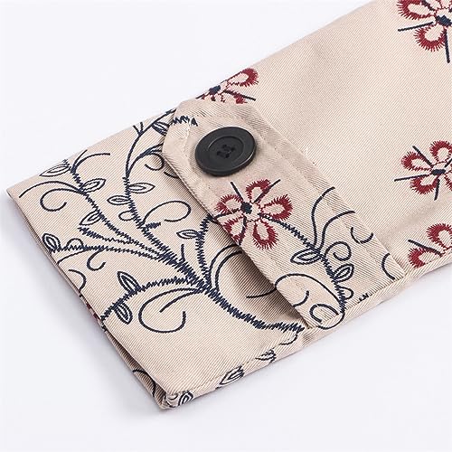 Girl's Hooded Trench Coat Kids Flower Print Parka Outwear Warm Cotton Puffer Hooded Jacket Fall Winter (D, 8-9 Years)3