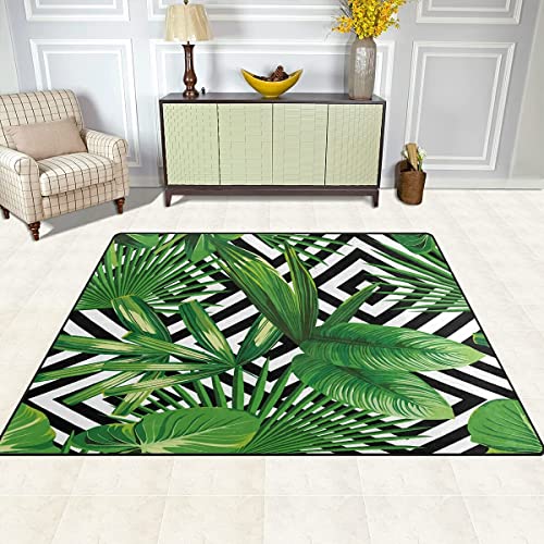 Alaza Sommer Exotic Jungle Tropische Palme Blätter, ein Wohnzimmer Teppich Teppiche Vorleger für Schlafzimmer fein 7'x5' mehrfarbig - Image 5