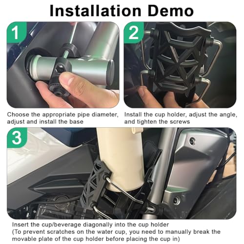 Image of STHIRA Motorcycle Bottle Holder,Riding Water Bottle Holder, Adaptive Folding Bottle Holder for Bike, Durable Nylon Material, 360 Rotatable Angle Design, Motorcycle Bike Accessory