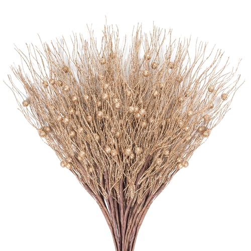 KI Store 20 Stück deko Zweig Bronze Gold Rosegold Weihnachten äste...