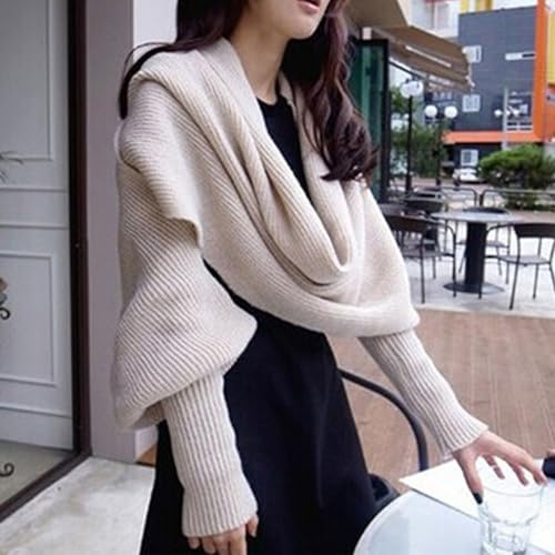 Scarf with Sleeves for Women, Sweater Scarf with Sleeves, Scarf with Sleeves, Knitted Cable Wrap, Multifunctional Scarf with Sleeves3