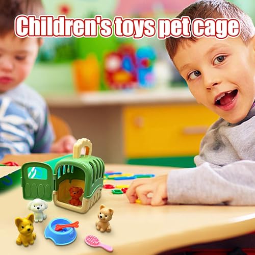 Hundepflege Playset - 8pcs Haustierkäfig Pretend Spielzeug-Set, Haustier Care Cage Playset | Pädagogische Tierpflege Spielzeuge, interaktives Lernen, Rollenspiele Hundepflege-Set, Spielen Tierarzt