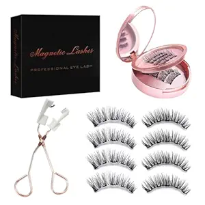 Magnetic Eyelashes, 3D Natural Look Magnetic Lashes without Eyeliner, Easy to Wear, Upgraded Magnetic Eyelashes with Applicator No Glue