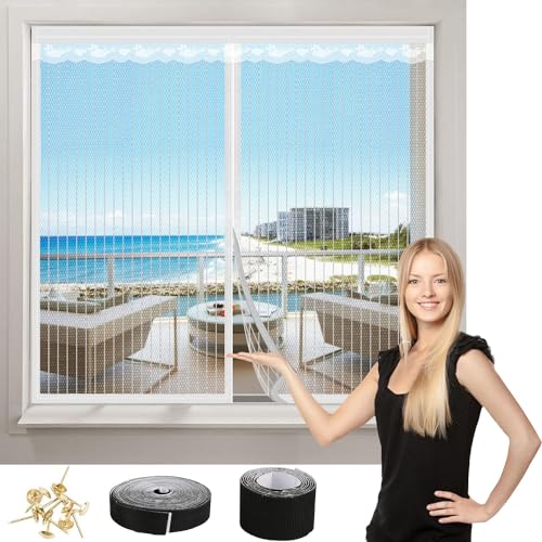Consejos y comparativas para Comprar Tipos de mosquiteros - solo los mejores. 36 TOCOZOC Mosquitera para Ventanas, Mosquitero para Ventana de 100x120cm con Iman Cinta Adhesiva, Mosquiteras de Ventana Magnetico Automático, Instalar sin Taladrar para, Salón,...