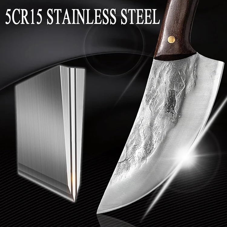 Meat Cleaver,Cleaver Knife 6.3 Inch Kitchen Hunting Knife Handmade Forged Boning Knife Meat Cleaver Butcher Fish Chef Knife Stainless Steel Machete For Kitchen, LAMAJIGA5844