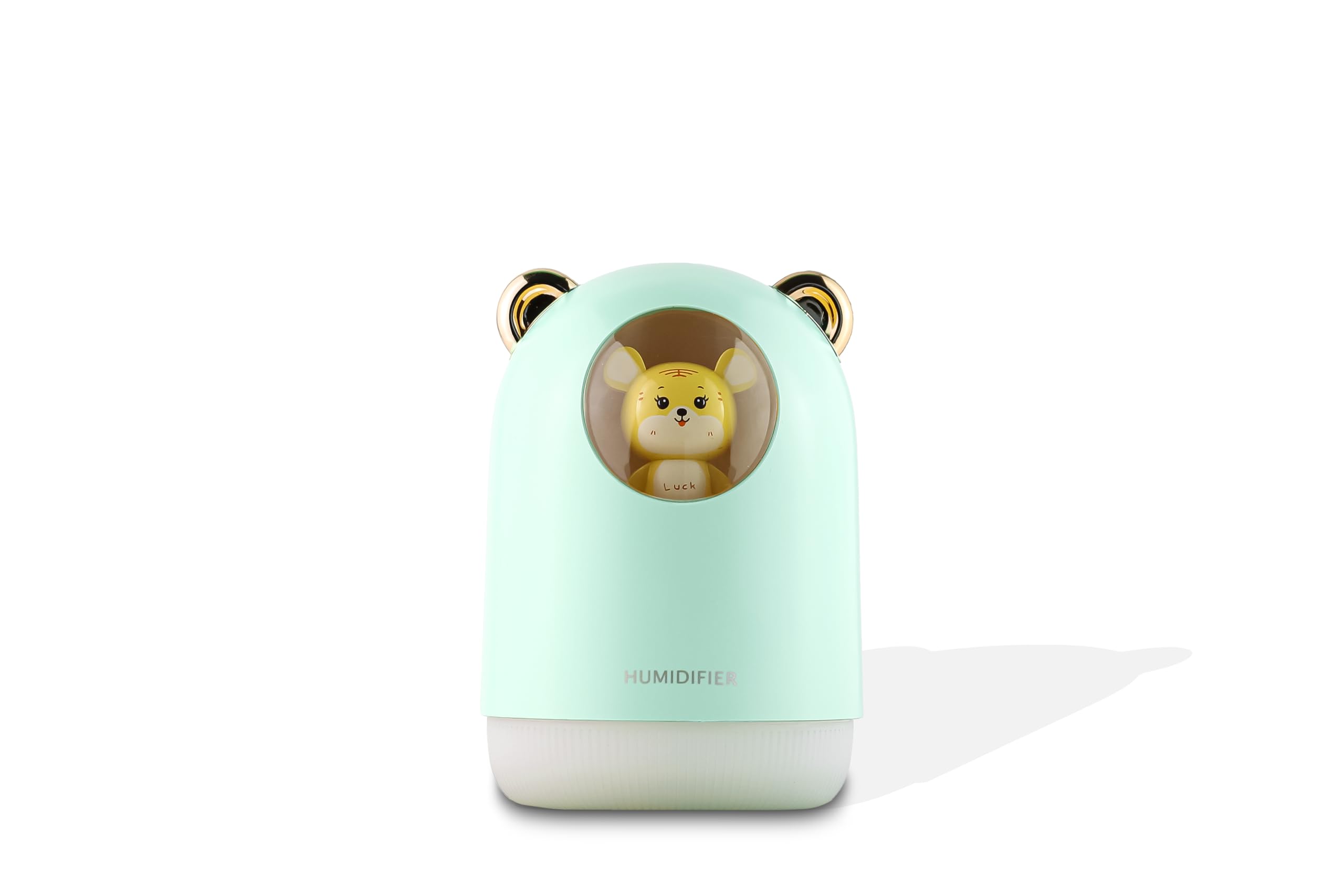 mobigon Wood Cool Mist Ultrasonic Humidifier for Room Moisture, Aroma Diffuser for Home, 300ml Essential Oil Diffuser with 7 Colorful Night Light, Auto Shut-Off, Home, Office, Car (Turquoise)