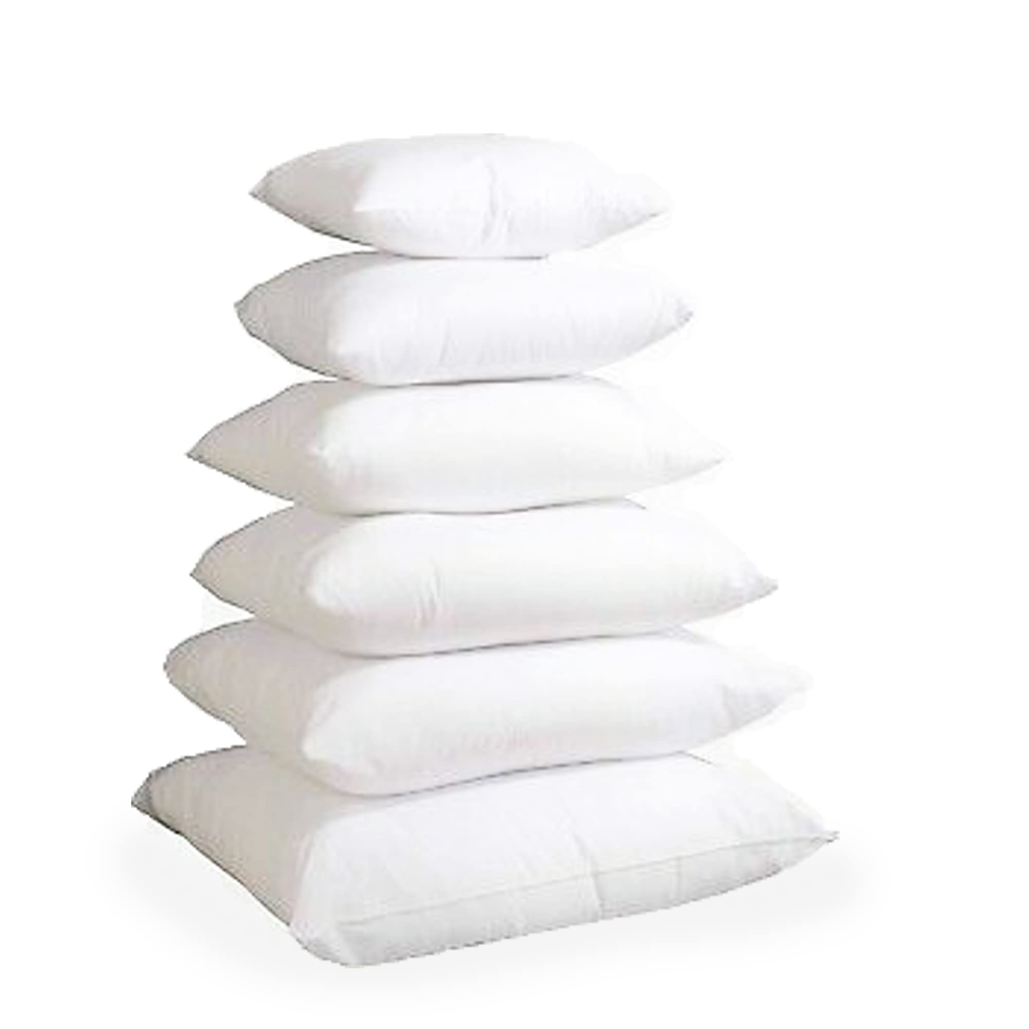 Linen Empire White Set Of 6-60Cm X 60Cm Hollowfibre New Cushion Pad Inner Stuffer Pillow Polyester Insert Square Hypoallergenic (Pack Of 6 | 24" X 24")