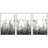 SIGNWIN 3 Piece Framed Canvas Wall Art Black Circle Canvas Prints Home Artwork Decoration for Living Room,Bedroom - 16