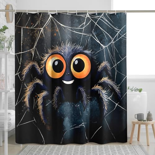 Set di tende da doccia con tarantola per bambini, tenda da doccia divertente a forma di ragno, accessori per il bagno con insetti freschi, tessuto in poliestere decorativo, 183 x 183 cm