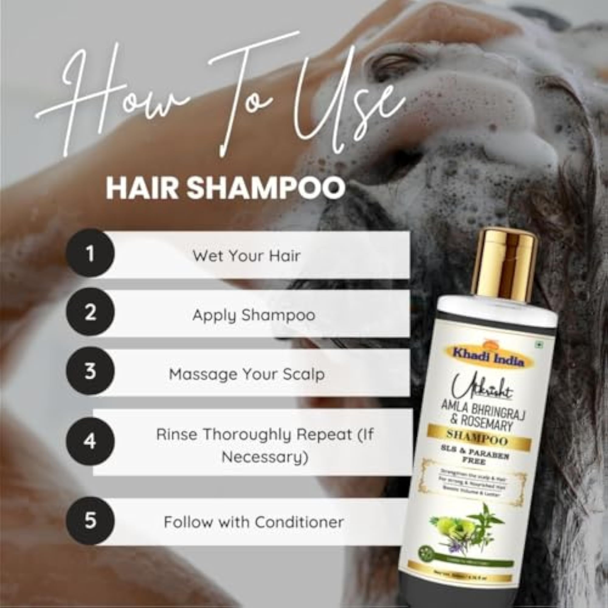 Khadi Amla Bhringraj & Rosemary Shampoo, 200ml