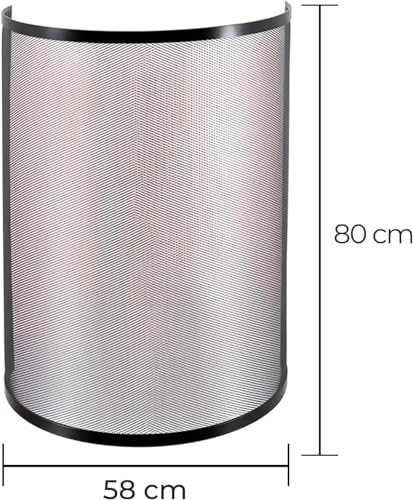 Rejilla de protección para Chimenea, Estufa de pellets, Seguridad del cortafuegos en Hierro Forjado Color Negro - Altura 80 x Longitud 58 cm -JUANIO- - imagen 3