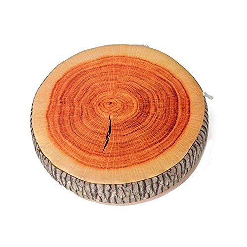 PekH Round Wood Tree Soft Plush Chair Seat Cushion Stump Shaped Pillow (32x32x4.5)