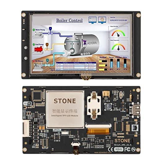 Display Touchscreen HMI Da 7 Pollici TFT LCD - 800x480, Per Arduino, Raspberry Pi, ESP32