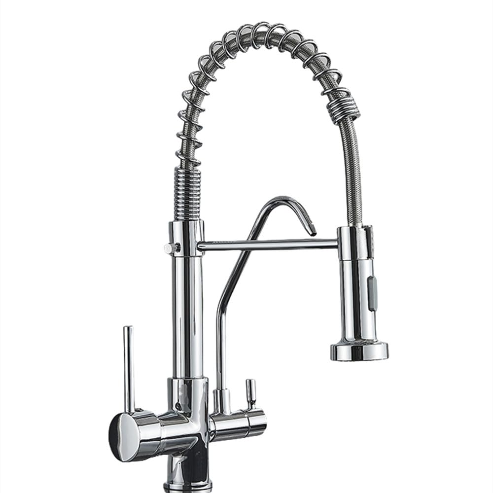 Verchromte Filtration Küchenarmatur Reinigung Spültischmischer Deckinstallation Heiß- und Kaltkran Gourmet-Küchenarmatur,Chrom