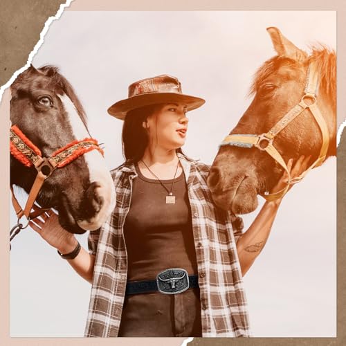 Image of Suncalla 3 Pcs Western Rodeo Belt Buckle for Men Women Cross Cowboy Cowgirl Vintage Longhorn Kneeling Horse Bull eagle