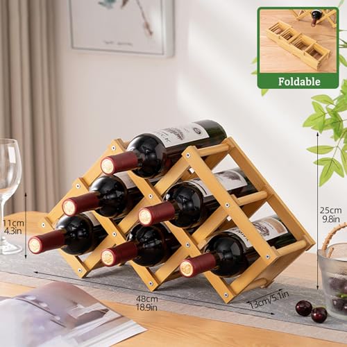 Support de bouteille haut de gamme en bambou naturel pliable