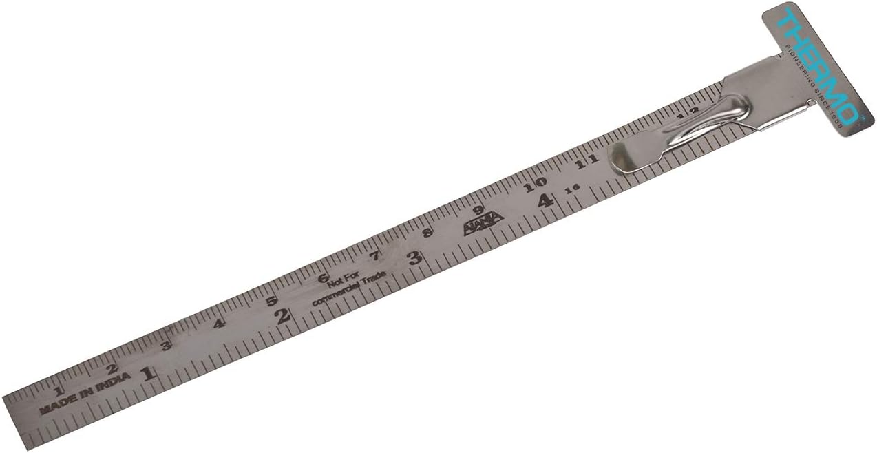 F-O-M Thermo Stainless Steel Mini Ruler (15 cm / 6-inch) with Hook, Easy to Carry in Pocket