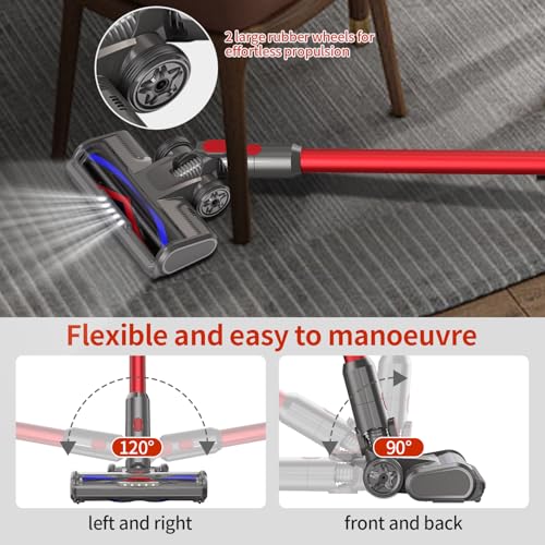 PHALIPIC Bürste Zubehör Kompatibel mit Dyson V7 V8 V10 V11 V15 Staubsaugern Bodenbürste mit Frontlichter Design für kurzflorige Teppiche und Hartböden