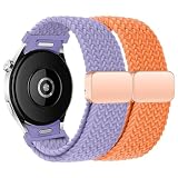 Picture of One Click Galaxy Watch 7 Band for Samsung Galaxy Watch 7 6 5 4 FE Band 40mm 44mm/6 Classic 47mm 43mm/4 Classic 46mm 42mm/5 Pro 45mm Band 20mm Elastic Braided Fabric Magnetic/Adjustable Strap
