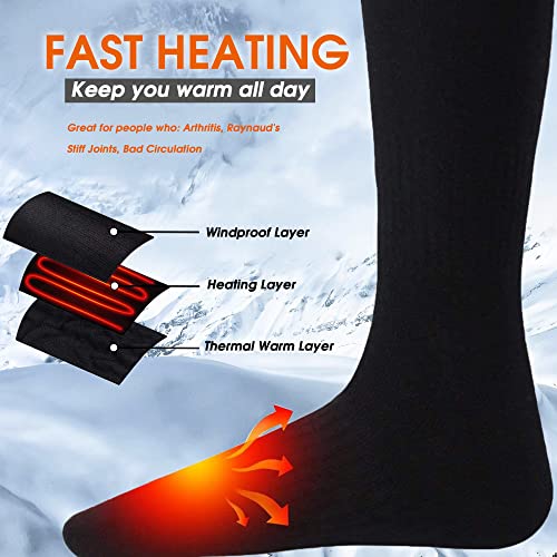 Svpro Heated Socks,Electric Heated Socks For Men Women,Rechargeable Battery Heated Socks,Winter Camping Foot Warmer Socks For Hunting Skiing Fishing Riding Hiking #TOP2