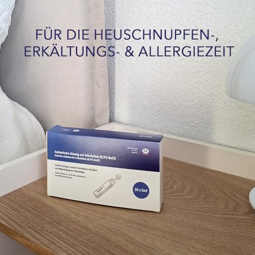 IEA Medical – Kochsalzlösung zum Inhalieren 0,9% NaCl (20×5 ml) | sterile Inhalationslösung für Vernebler, isotonisch, konservierungsfrei