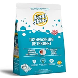 Lemi Shine Natural Dishwasher Pods | All-In-One Powder & Gel Dishwasher Detergent Pods with Powerful Citric Acid | Eco Friendly Dish Wash Cleaning Supplies (26 Count)