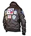 F&H Men's Top Gun Pete Maverick Tom Cruise Genuine Leather Bomber Jacket...