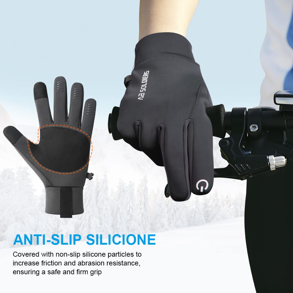 flintronic Guanti Invernali Ciclismo Uomo Donna-Touch Screen Pile Polare, Antivento, Impermeabile e Antiscivolo Tenere Caldo Unisex Guanto per Trekking/Sport Scooter/Bici/Moto/Mtb Corsa/Sci(L,XL)