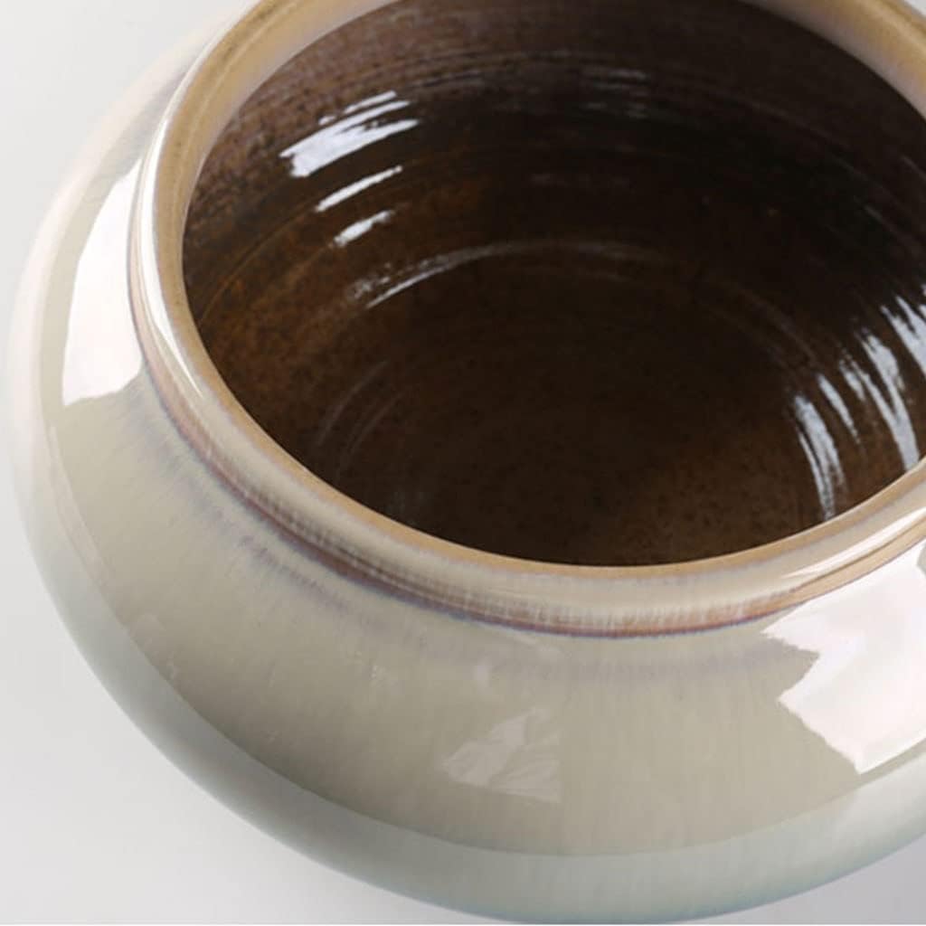Vase Retro Chinese Style Ornament Ceramic Vase Living Room Flower Arrangement Flower Kiln Pottery Basin Hydroponic Vessel Suitable for Dining and Living Room Home decoratio