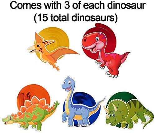 Miniatura 3 de Cartel de feliz cumpleaños de dinosaurio y decoraciones de remolinos colgantes  Premontada  Incluye 30 decoraciones colgantes de remolinos de