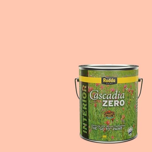 Vista 100 de Rodda Paint CASCADIA ZERO - Pintura satinada e imprimación para interiores en uno, cuarto de galón, Zambia