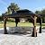 PURPLE LEAF 10' X 12' Hardtop Gazebo Outdoor Wood Grain Aluminum Frame Galvanized Steel Double Roof Gazebos with Netting and Curtains for Patio Deck Backyard Garden