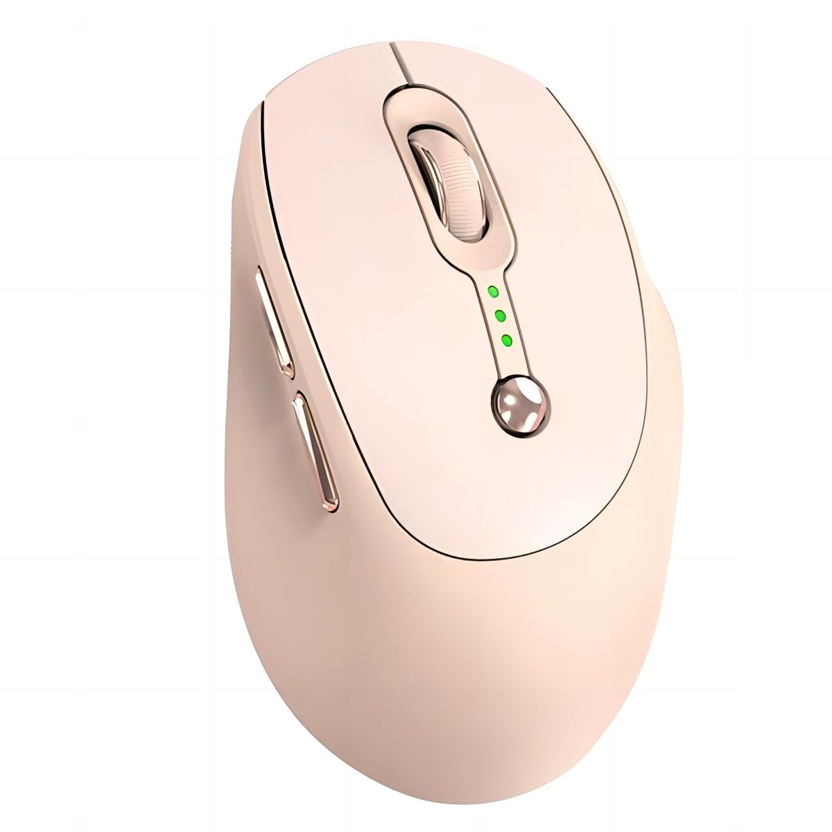 Wireless Bluetooth Mouse with Battery Display Indicator, Cute Rechargeable Beige Silent Ergonomic Portable USB Optical Cordless Mice for PC Laptop Computer Tablet Mac MacBook Pro Kids Girls Women Gift
