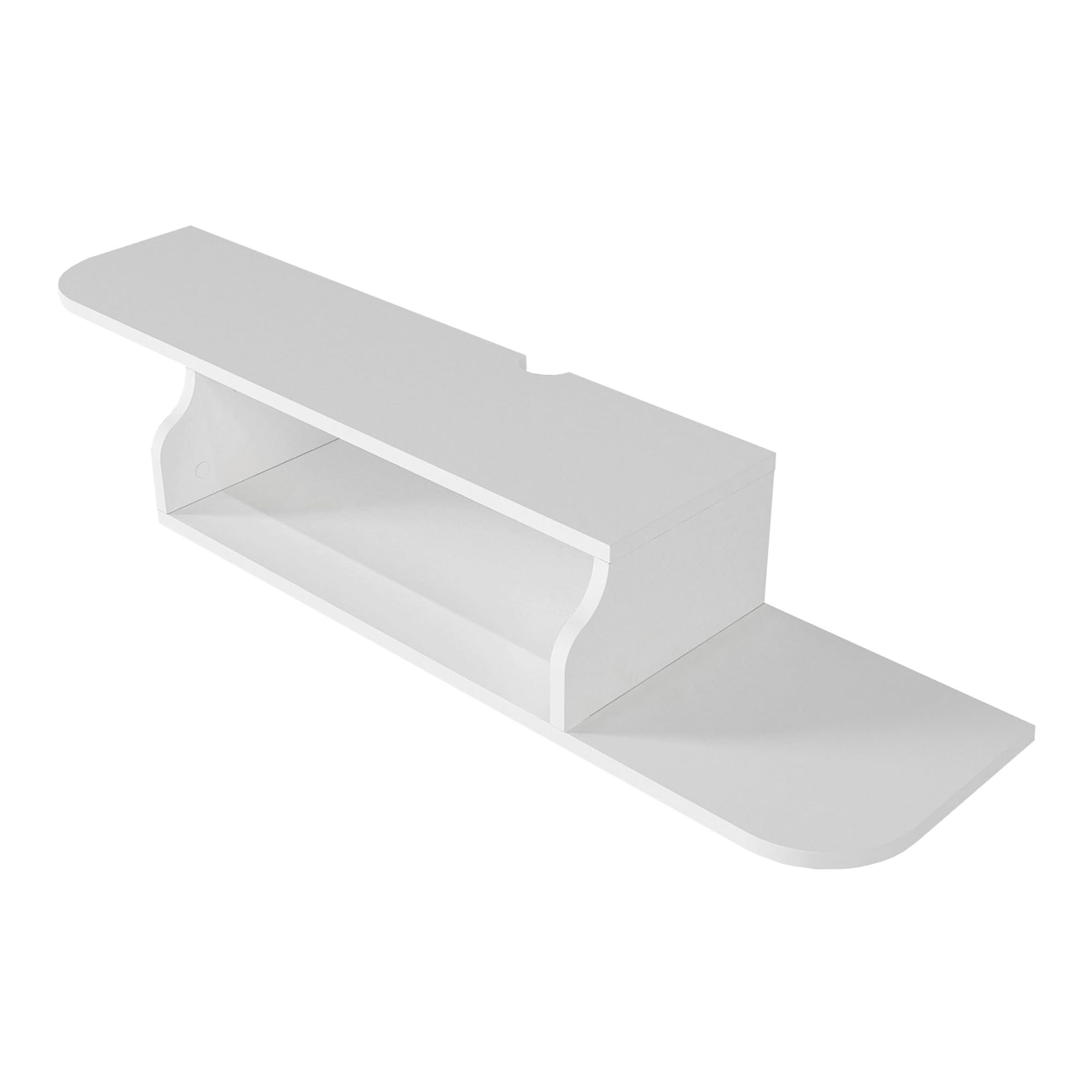 [en.casa] TV Lowboard hängend Kershaby Schweberegal für Fernseher Wohnzimmer Medienregal mit 1 offenen Fach 120 x 30 x 19 cm Weiß