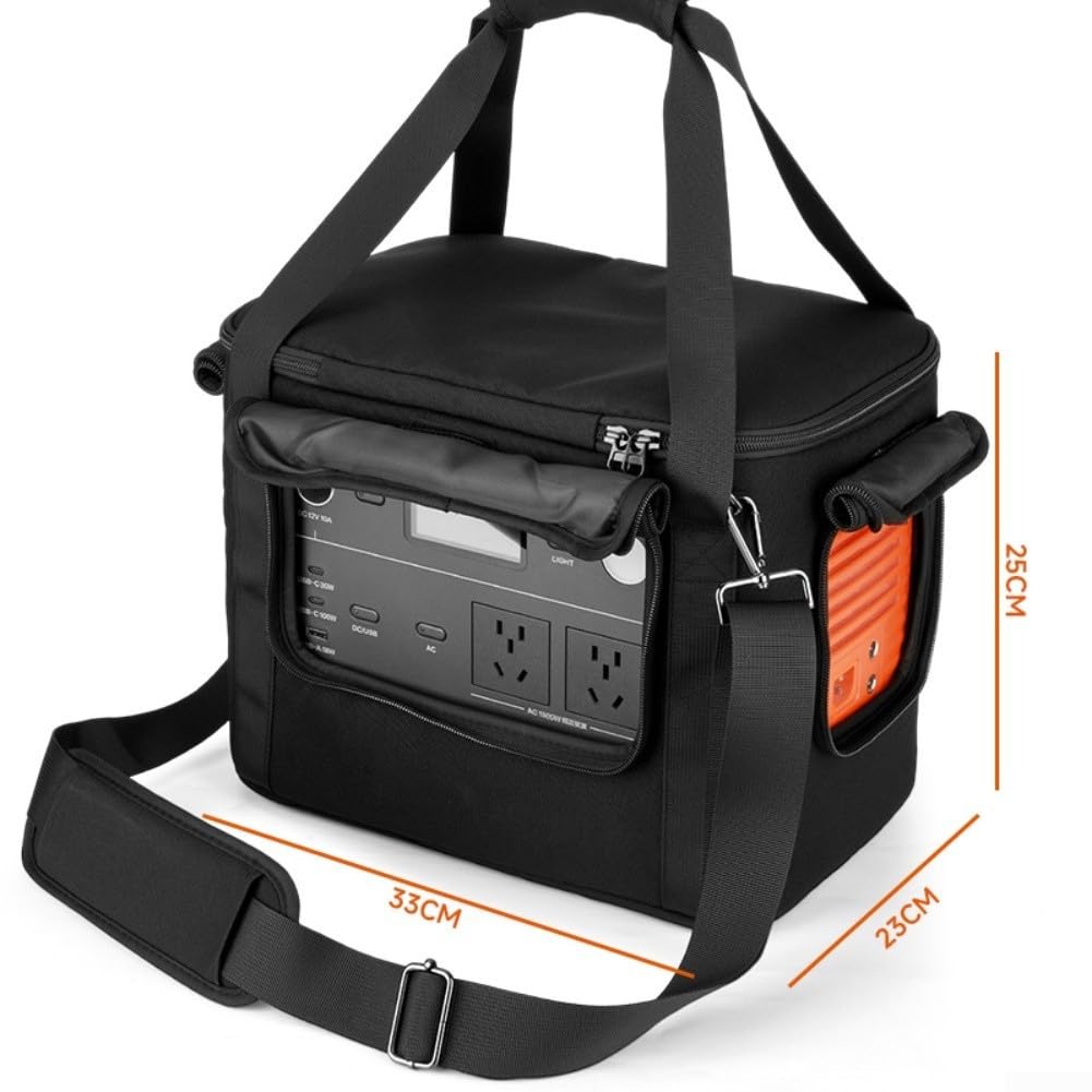 Custodia da viaggio per Jackery Explorer 1000 e 1000 V2 Power Station portatile – Borsa impermeabile in tessuto Oxford con tasche frontali per cavi e accessori – 33
