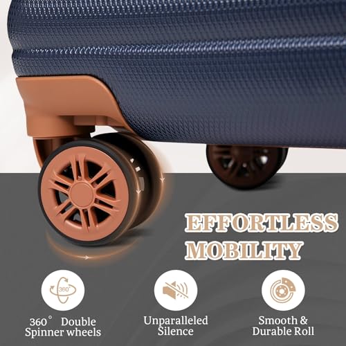 Image of Carry on Luggage 22x14x9 Airline Approved, Suitcases with Wheels Hardshell, Lightweight Hardside Luggage Set with TSA Lock, 20Inch Blue Carry on Suitcase