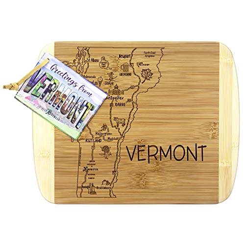 Image of Totally Bamboo A Slice of Life Vermont Engraved Map Cutting Board