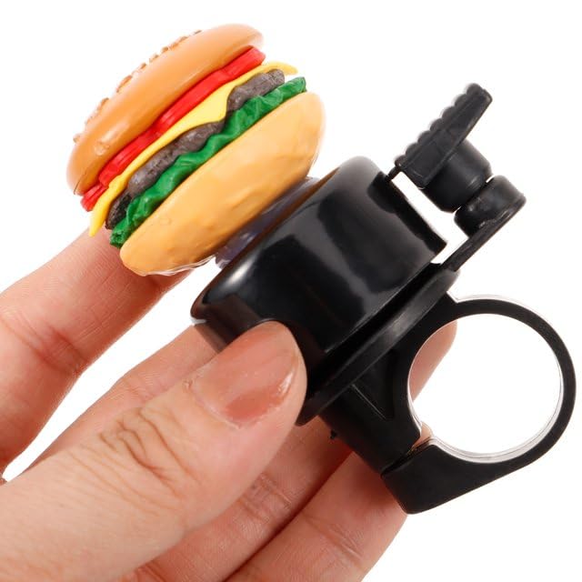 Brown Hamburger Bike Bell Funny Cartoon Cheeseburger Bicycle Bell Loud Crisp Clear Sound Bike Bell for Balance Bike,Scooter,MTB Road Cruiser Bikes Accessories Cycling