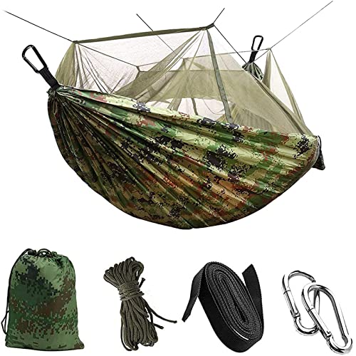 Hamac Ultra-léger de Voyage Camping, Uplayteck Hamac avec Moustiquaire 300 kg Capacité de Charge Hamac 2 Personnes Nylon Respirante Portable Hamac pour Extérieur Jardin Camping (260 x 140 cm) Cover